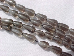 Smoky Quartz Long Drill Teardrops, 9x6mm