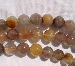 Rutilated Red Quartz Rounds, 12mm