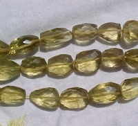 Lemon Quartz Faceted Nuggets, 12x18mm