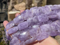 Lavender Amethyst Faceted Pillows, 25x18mm