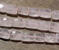 Rose Quartz Faceted Pillows, 10x14mm