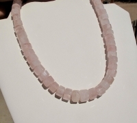 Rose Quartz Step Cut Rondels, 10-12mm