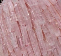 Rose Quartz Tubes, 16x8mm