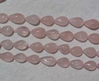 Rose Quartz Flat Longdrill Teardrops, 