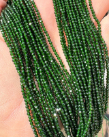 Green Goldstone Faceted Rounds, 2mm